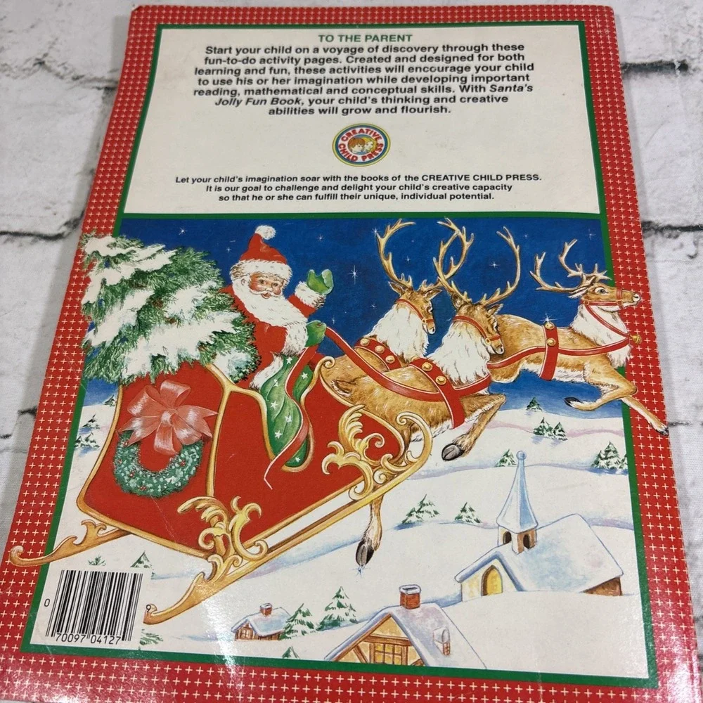 SANTA'S JOLLY FUN BOOK Creative Child Press 1985 Playmore Inc Waldman Unmarked